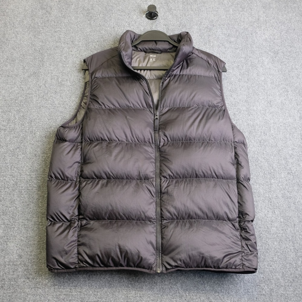 Uniqlo Ultra Light Down Vest Mens Large Gray Puffer Gilet Jacket 311-439807